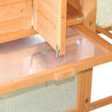 Cușca de găini cu cursă liberă și ladă de cuib, lemn de molid, 1720x660x1200mm