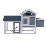 Cușca de găini cu casetă de cuibar și cursă liberă, casă cu podea extensibilă