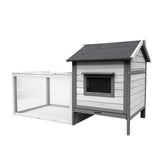 Cabana pentru iepuri gri deschis 146x75x83cm, din lemn