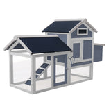 Cușca de găini cu casetă de cuibar și cursă liberă, casă cu podea extensibilă