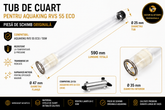 Sticlă de cuarț AquaKing Inox 55 ECO