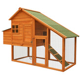Cușca de găini cu cursă liberă și ladă de cuib, lemn de molid, 1720x660x1200mm