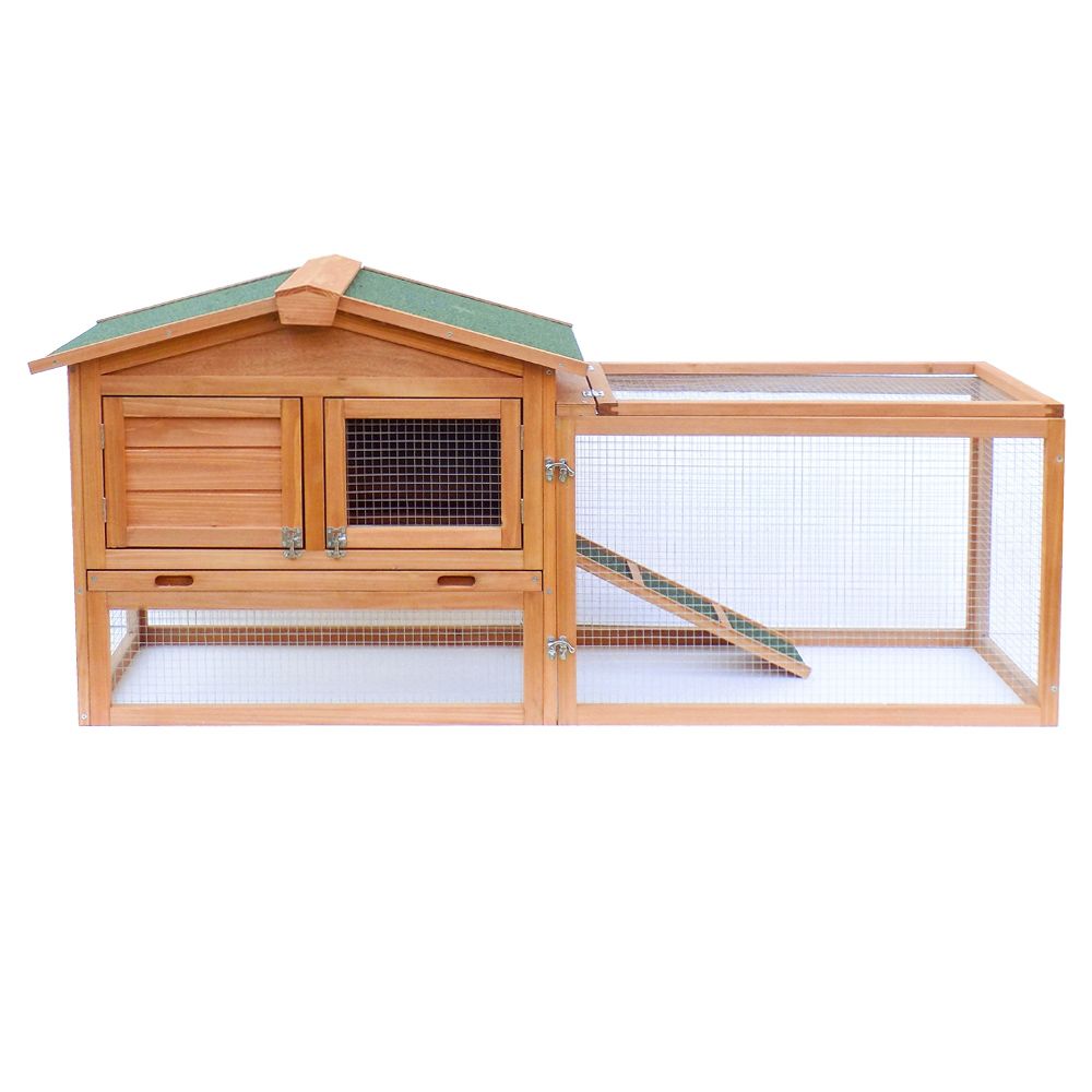 Cabana pentru iepuri cu incinta exterioara adăpost