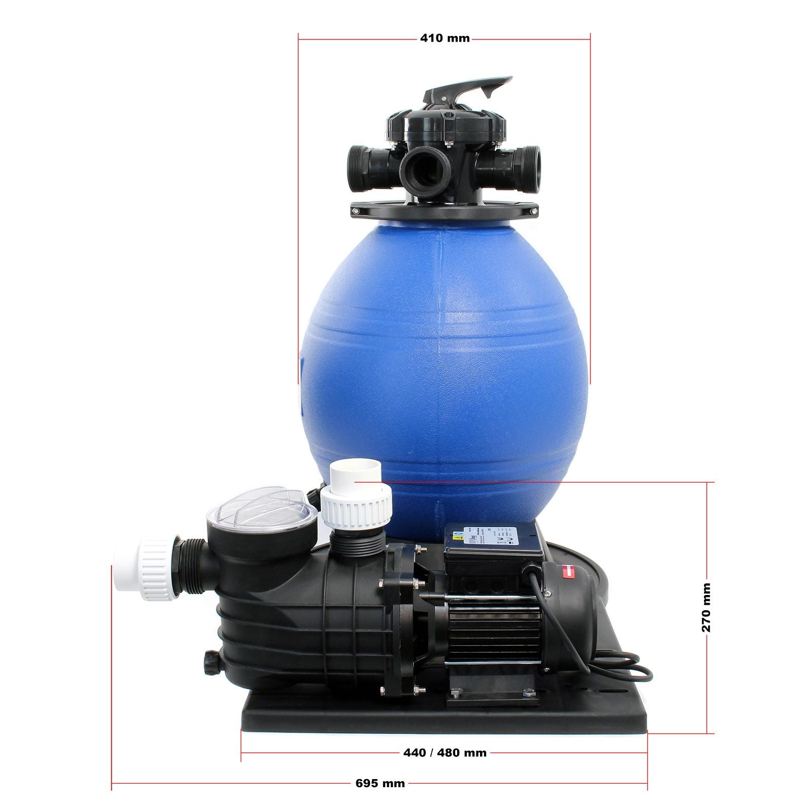 Sistem de filtrare cu nisip 550W cu rezervor de filtru de 38l și pompă de piscină 18000 l/h
