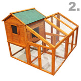 Cușca de găini cu zonă variabilă de cuibărit în incintă