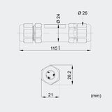 Conector manșon manșon 230V 0,5-4mm2 M2O * 1,5 Conector, conexiune 10-14 mm