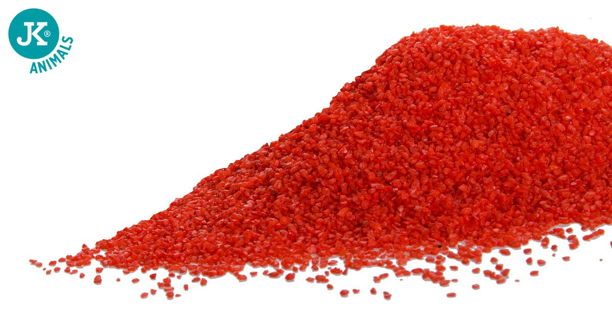 Pietriș colorat culoare roșie -0,5kg 1-1,5mm - Substrat acvariu iazuri-acvarii.ro