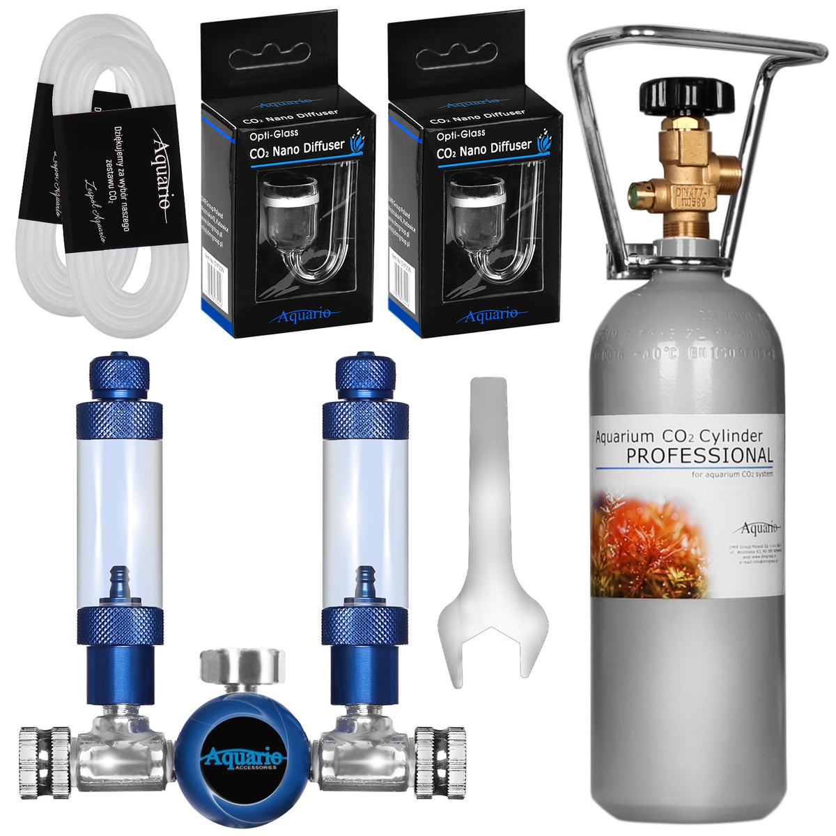 Aquario BLUE TWIN Set dublu CO2 standard cu un cilindru de 5 litri