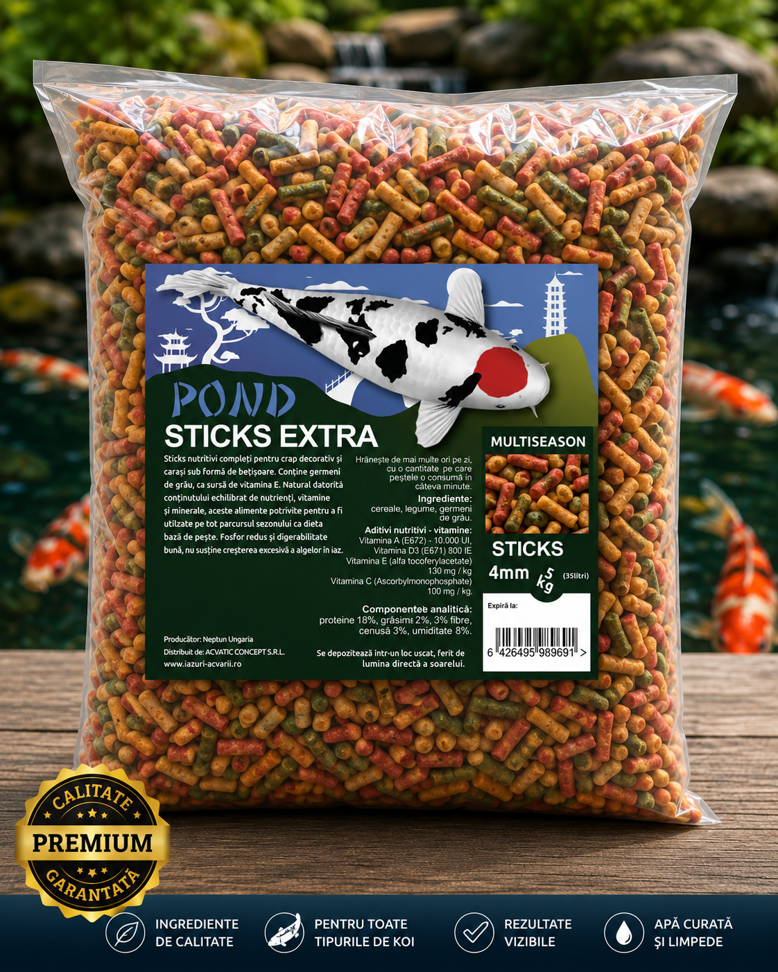 Hrana Koi  Pond sticks extra-5kg (40litri)
