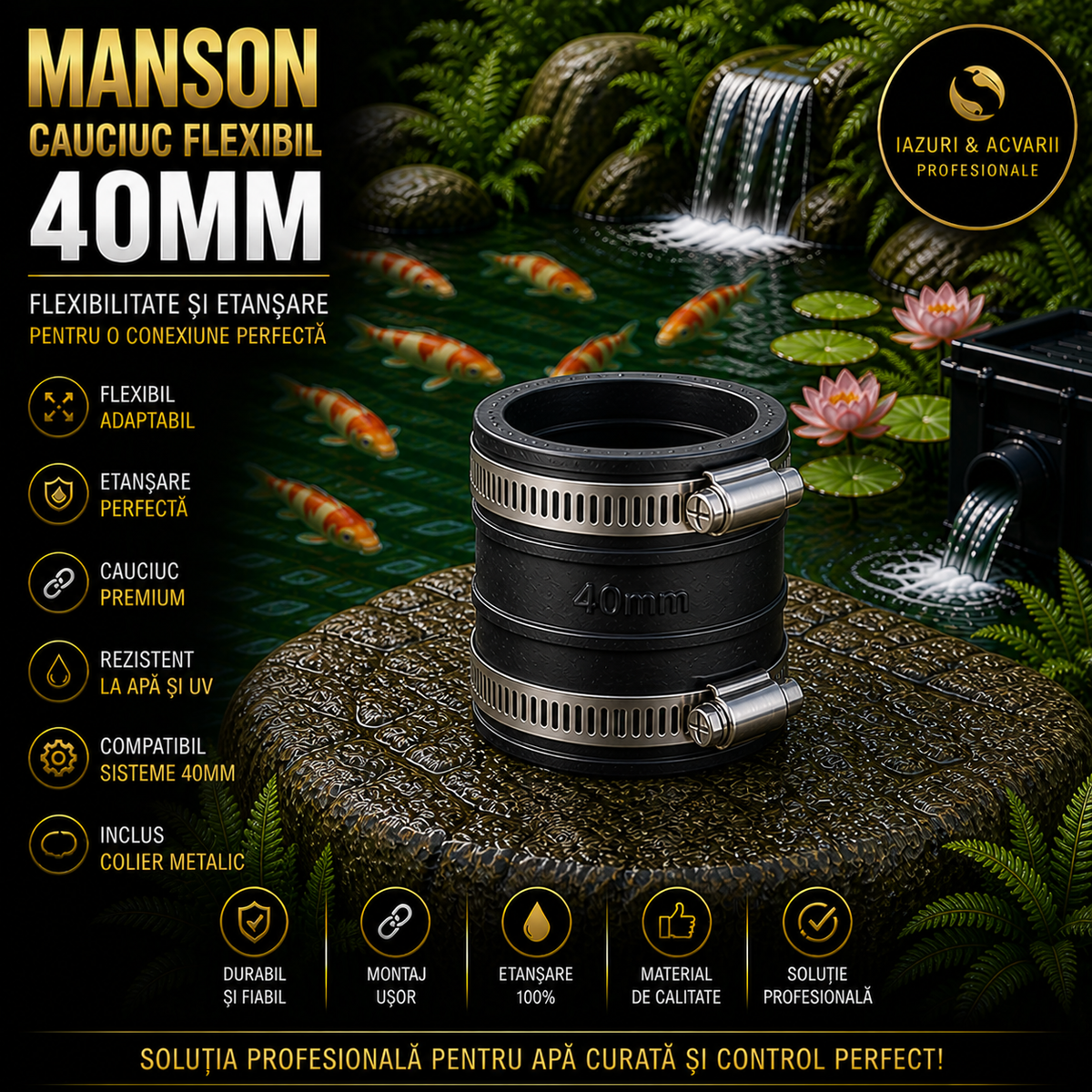 Manson cauciuc flexibil-40mm