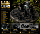 Flanse connector 110mm black