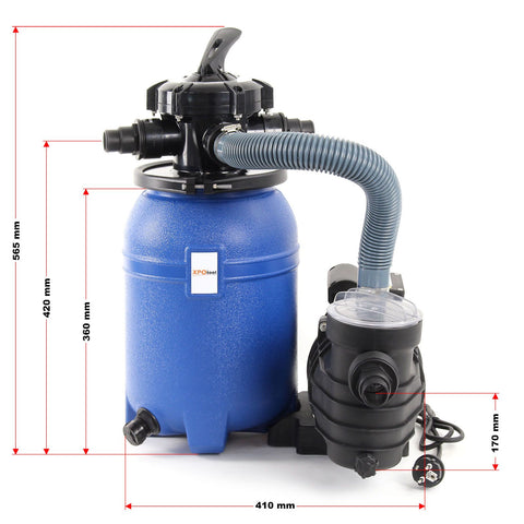 Sistem de filtrare cu nisip 250W cu rezervor de filtru de 14l și pompă de piscină 10000 l/h