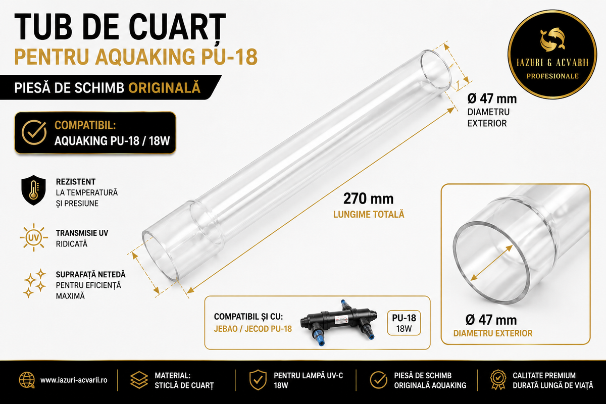 Sticlă de cuarț pentru AquaKing PU-18