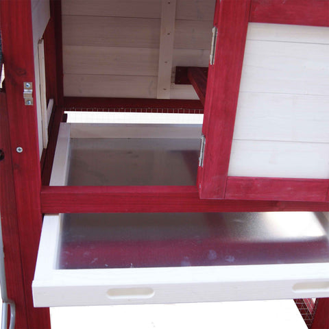 Cușca de găini cu casetă de cuibar și cursă liberă, casă cu podea extensibilă