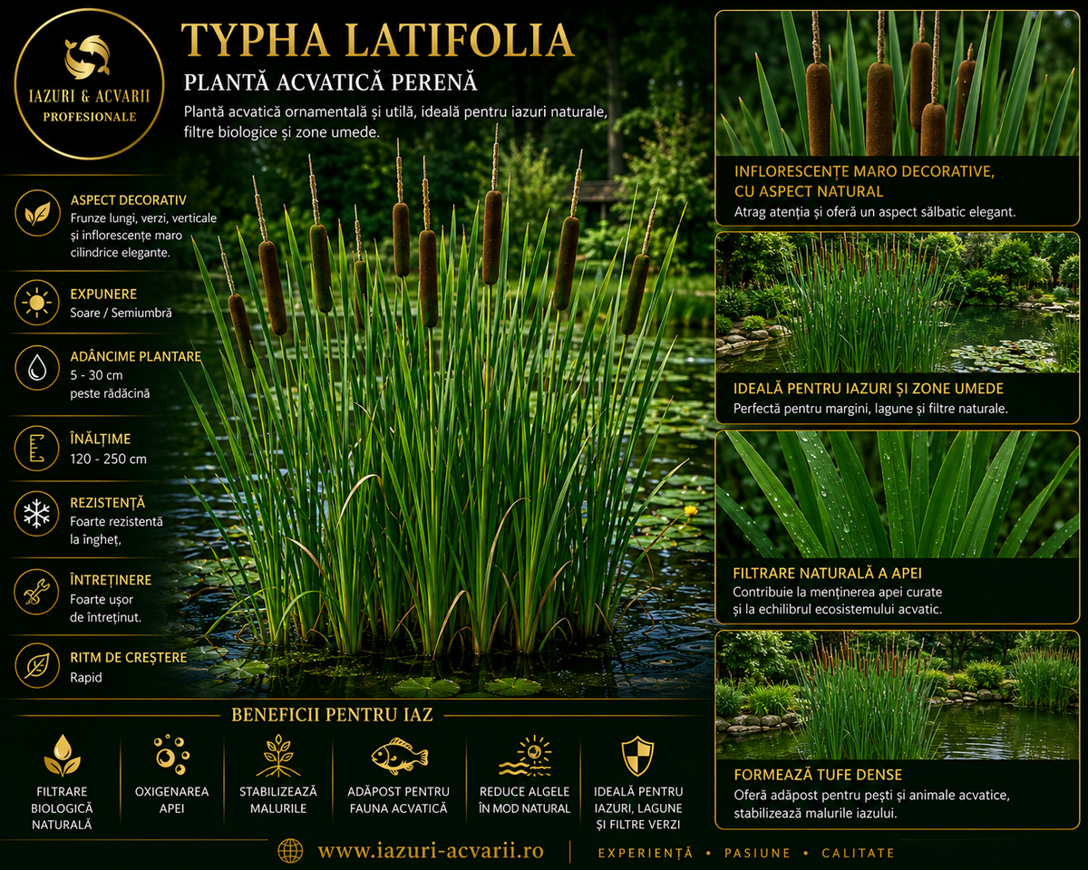 Typha latifolia papura pitica