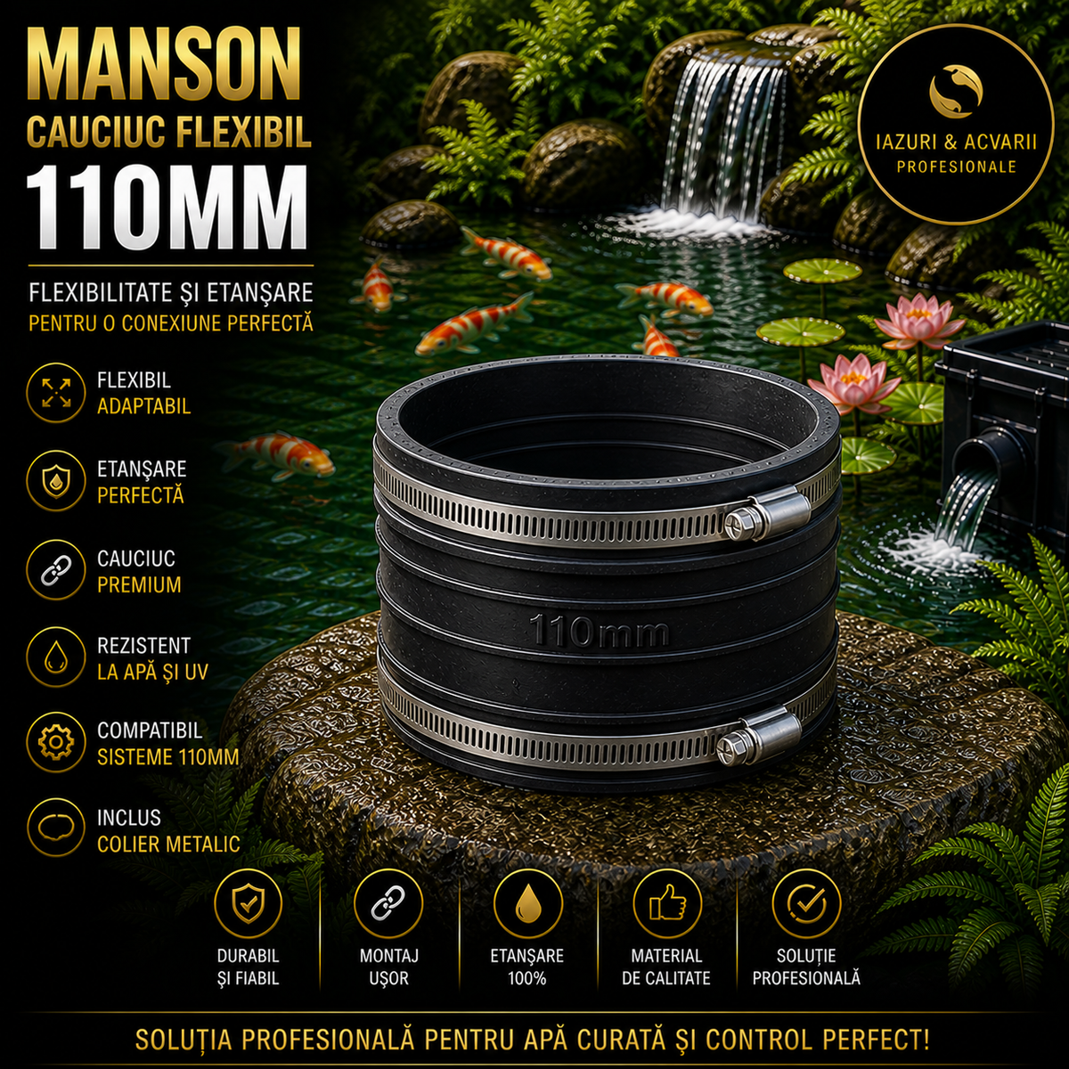 Manson cauciuc flexibil-110mm