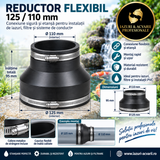 Reductor din cauciuc 125/110 mm pentru țevi și iaz