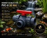 Robinet cu bilă PVC cu 3 căi 50mm orificiu T