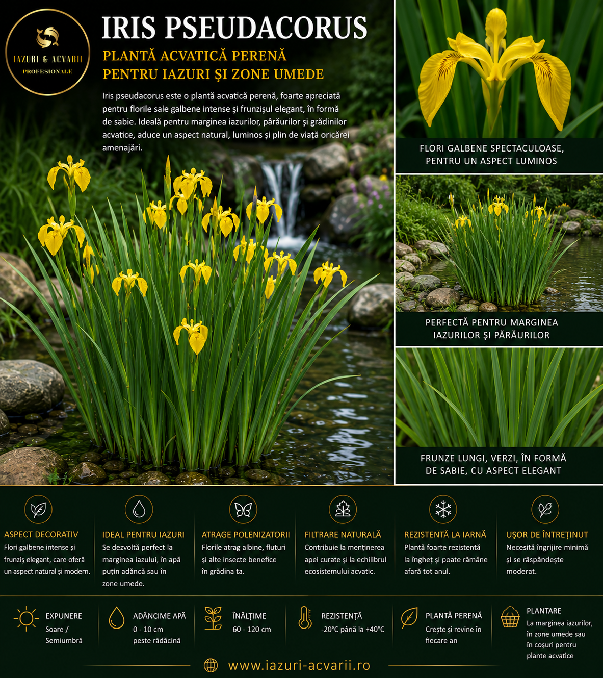 Iris pseudacorus galben