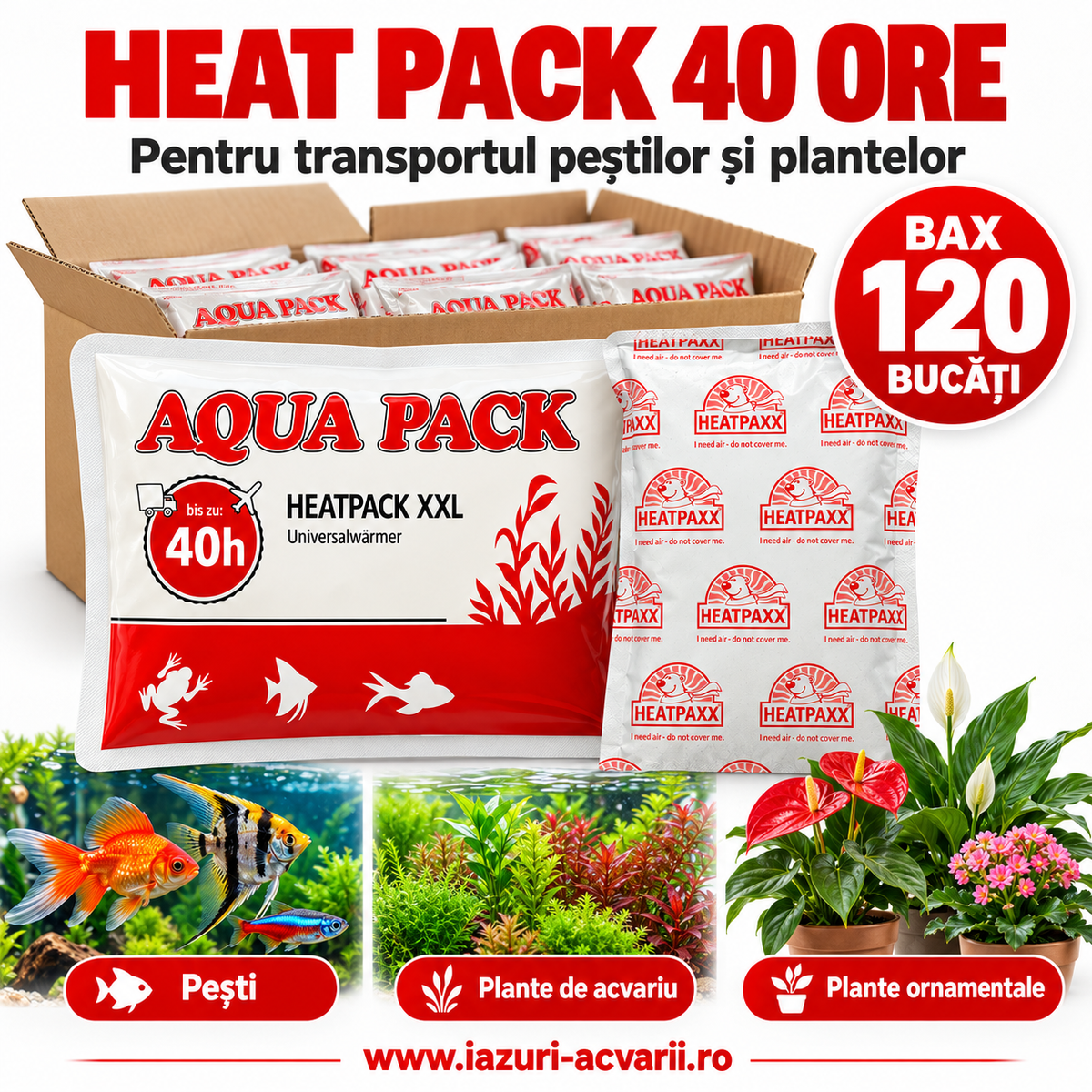 Heat Pack 40 ore – Bax 120 bucăți