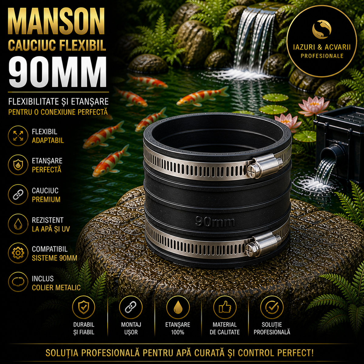 Manson cauciuc flexibil-90mm
