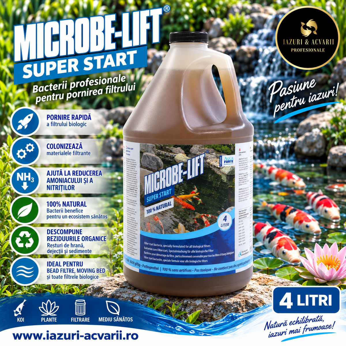 Microbe-Lift Super Start 4 L – Bacterii pentru pornirea filtrului