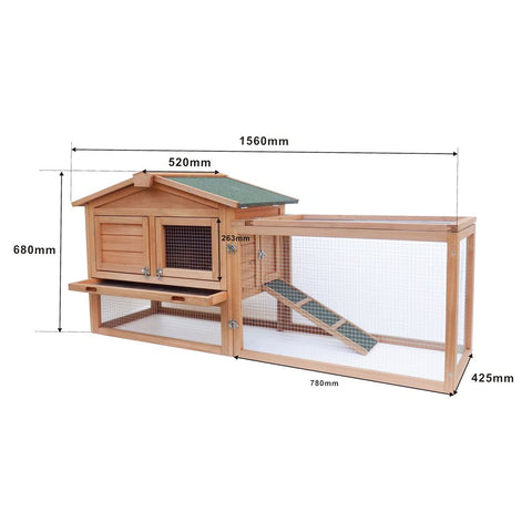 Cabana pentru iepuri cu incinta exterioara adăpost