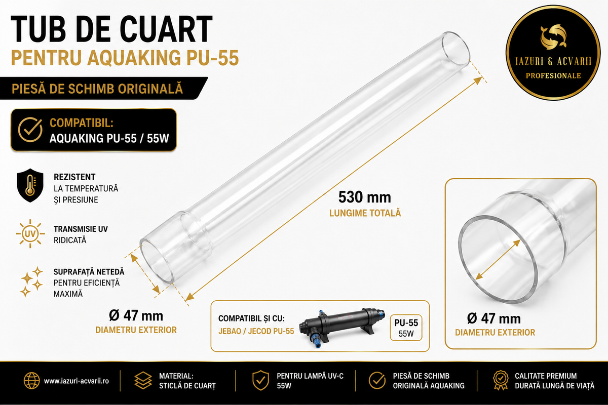 Sticlă de cuarț pentru AquaKing PU-55