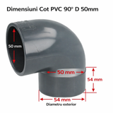 Cot PVC-U 90 grade D 50mm