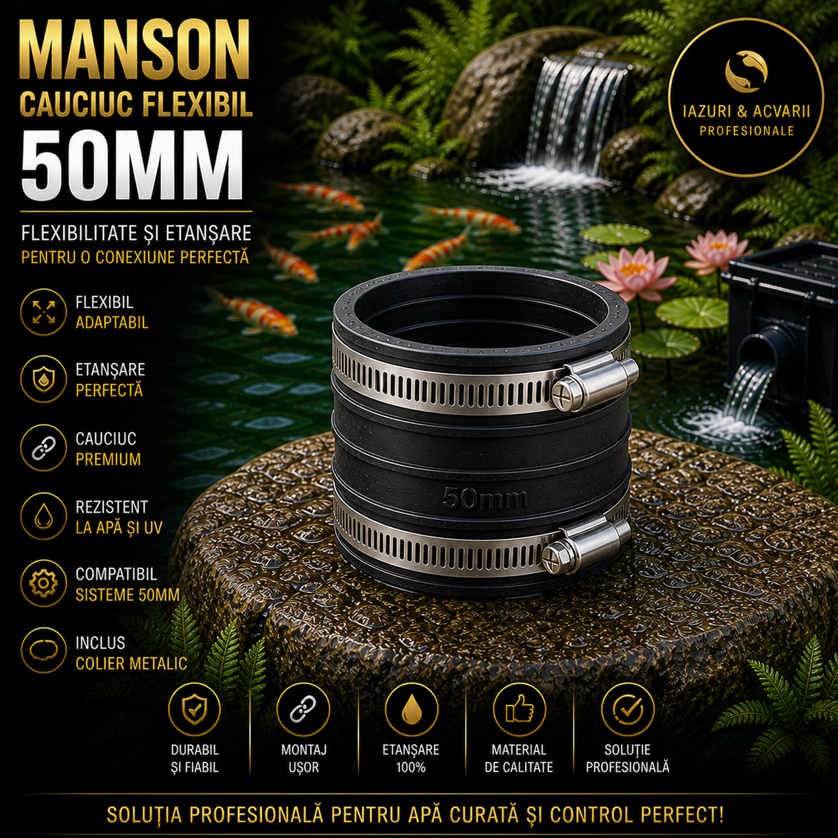 Manson cauciuc flexibil-50mm