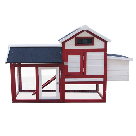 Cușca de găini cu casetă de cuibar și cursă liberă, casă cu podea extensibilă