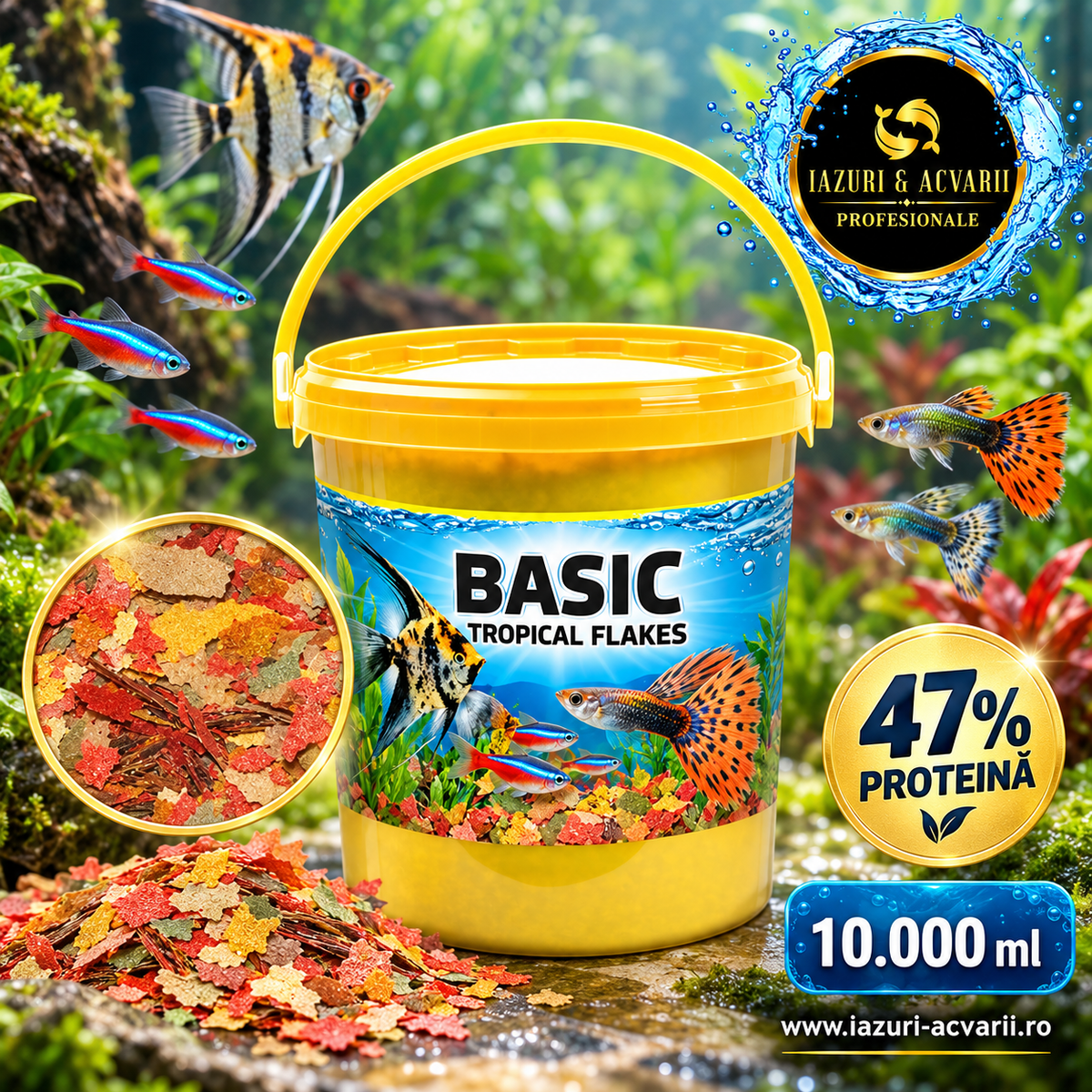 Dajana Basic 10 L – hrană fulgi pentru pești tropicali