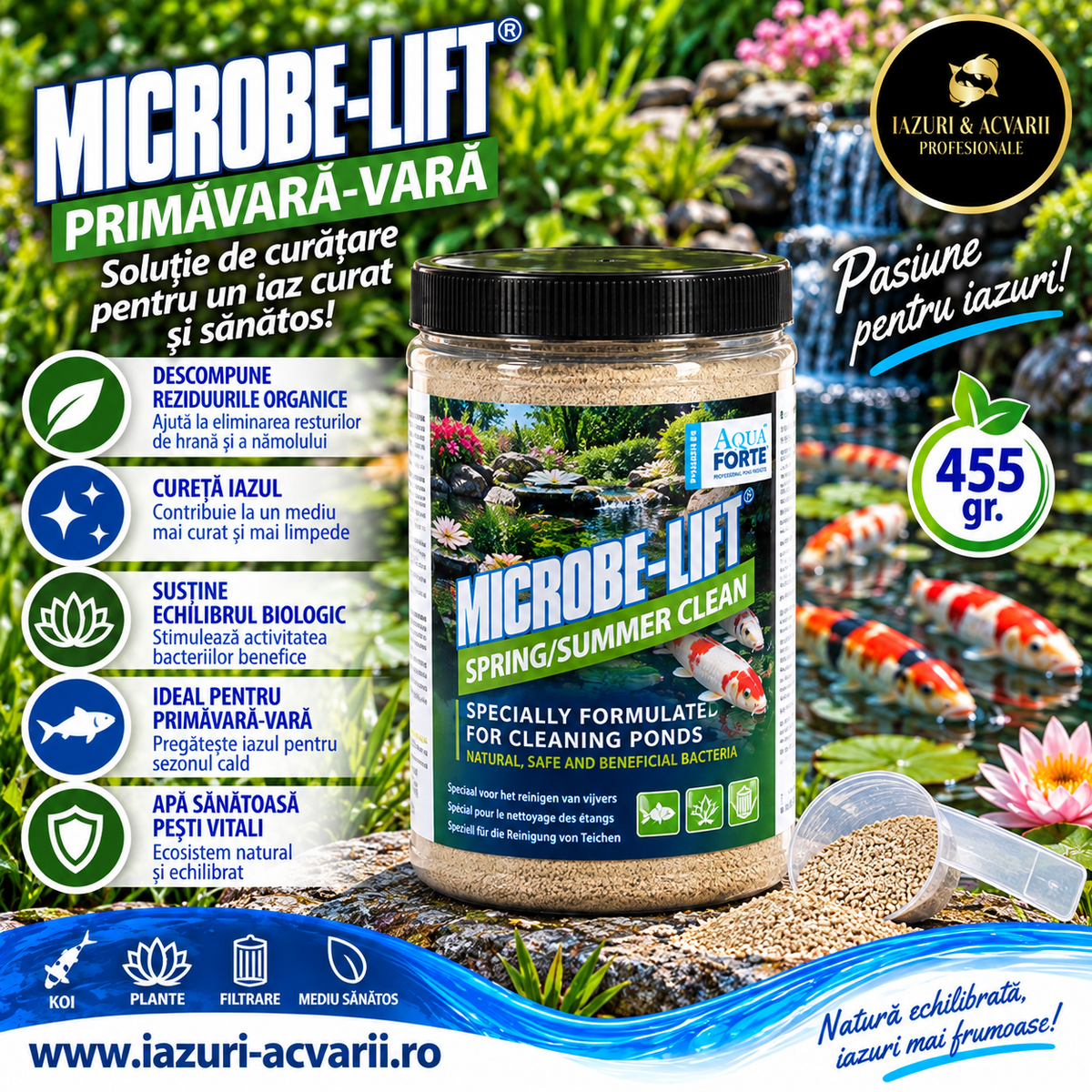 Microbe-Lift Spring/Summer Cleaner 455 g – Curățare biologică iaz