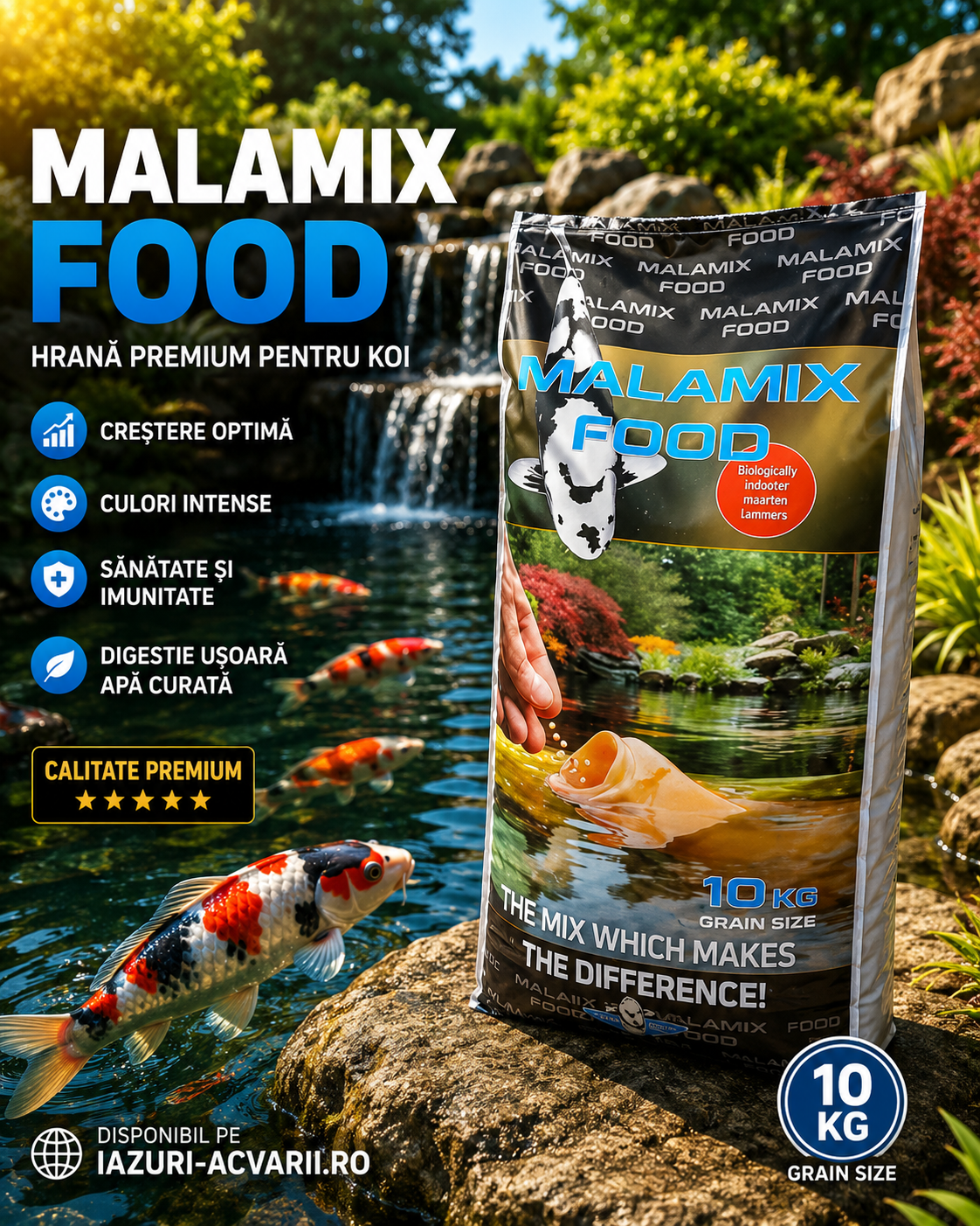 Malamix Food 10Kg – Imunitate Puternică și Culori Vii pentru Koi