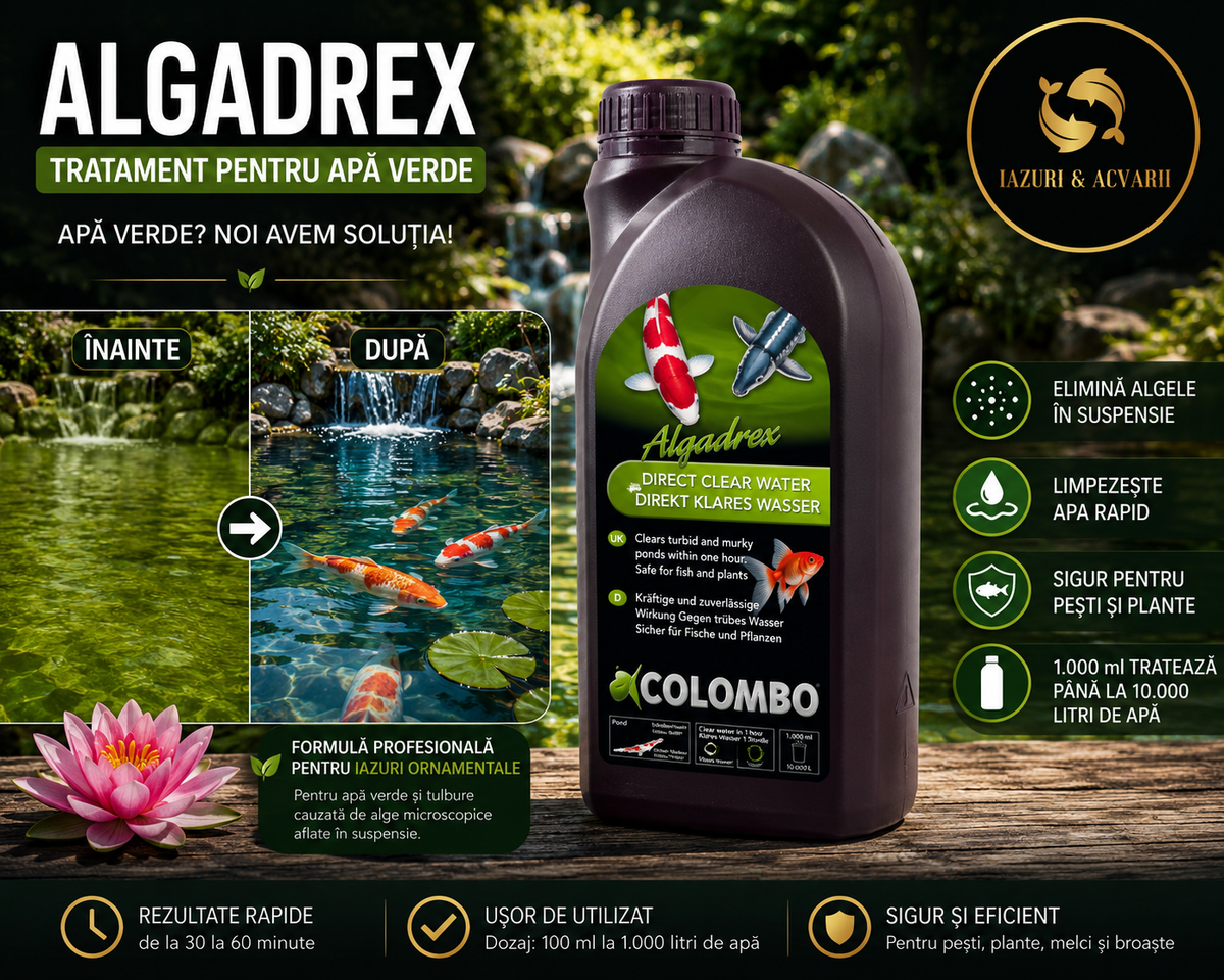 ALGADREX 1000 ml – Soluție pentru Combaterea Algelor din Iazuri și Lacuri Ornamentale