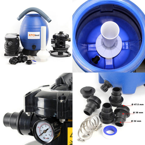Sistem de filtrare cu nisip 370W cu rezervor de filtru de 26l și pompă de piscină 13200 l/h