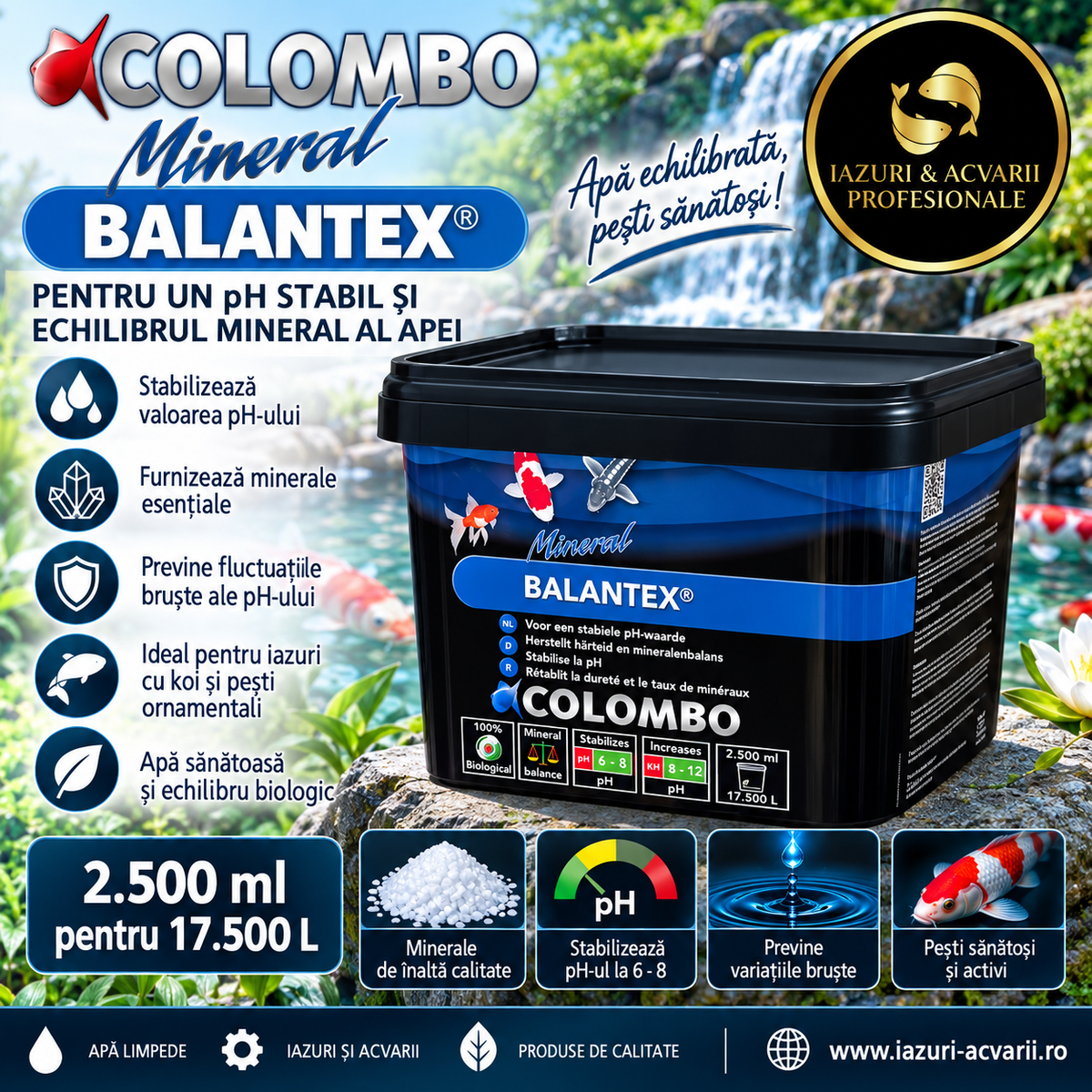 Colombo Balantex 2500 ml – Menținerea GH și KH pentru 17.500 L