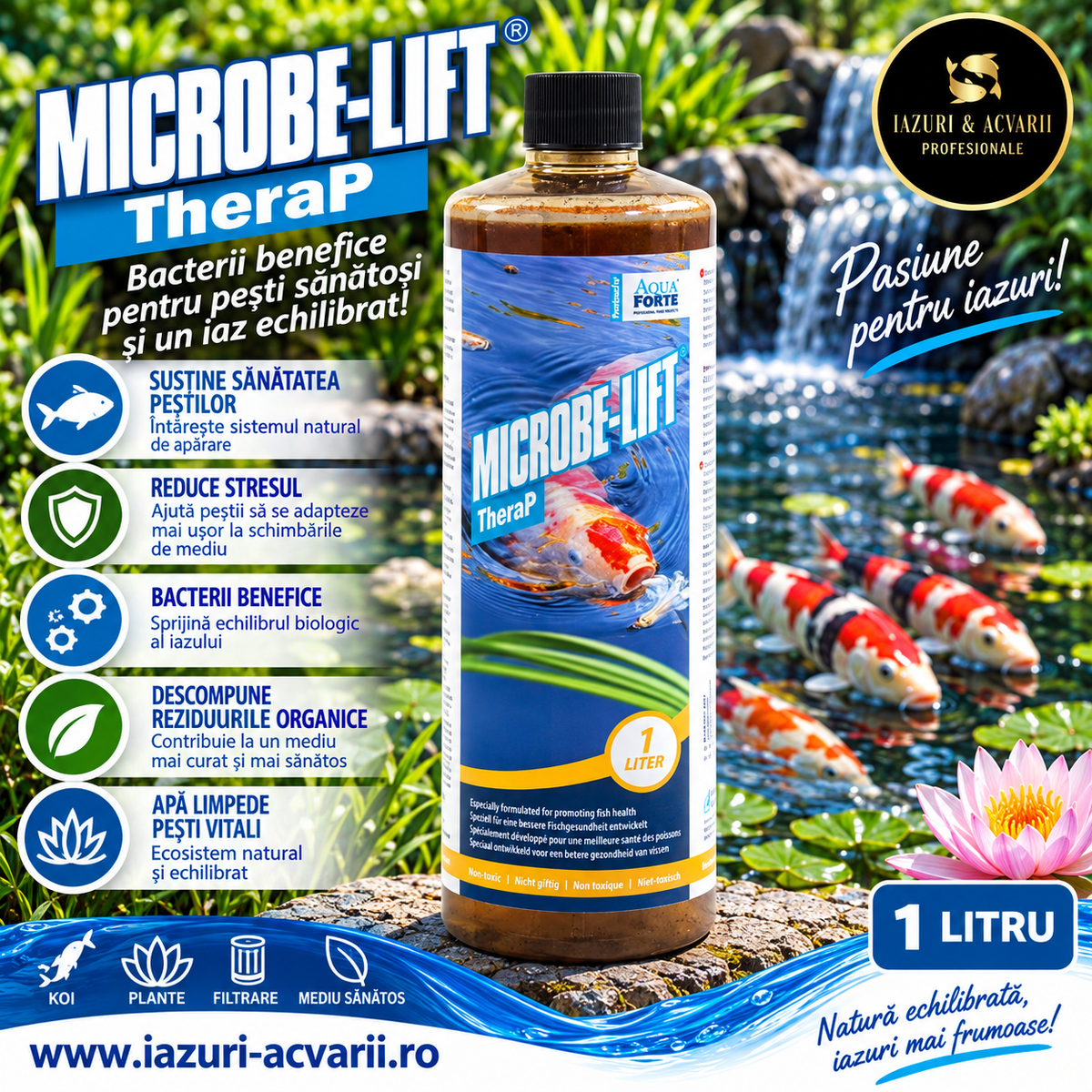 Microbe-Lift Thera-P 1 L – Bacterii benefice pentru iaz