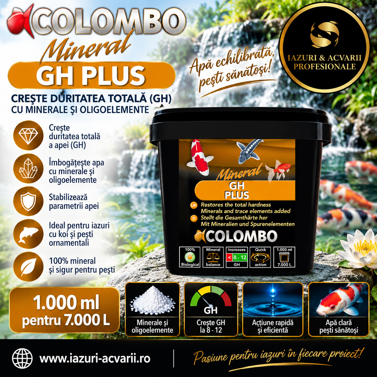 COLOMBO GH+ 1000 ml – Creștere GH pentru 7.000 L