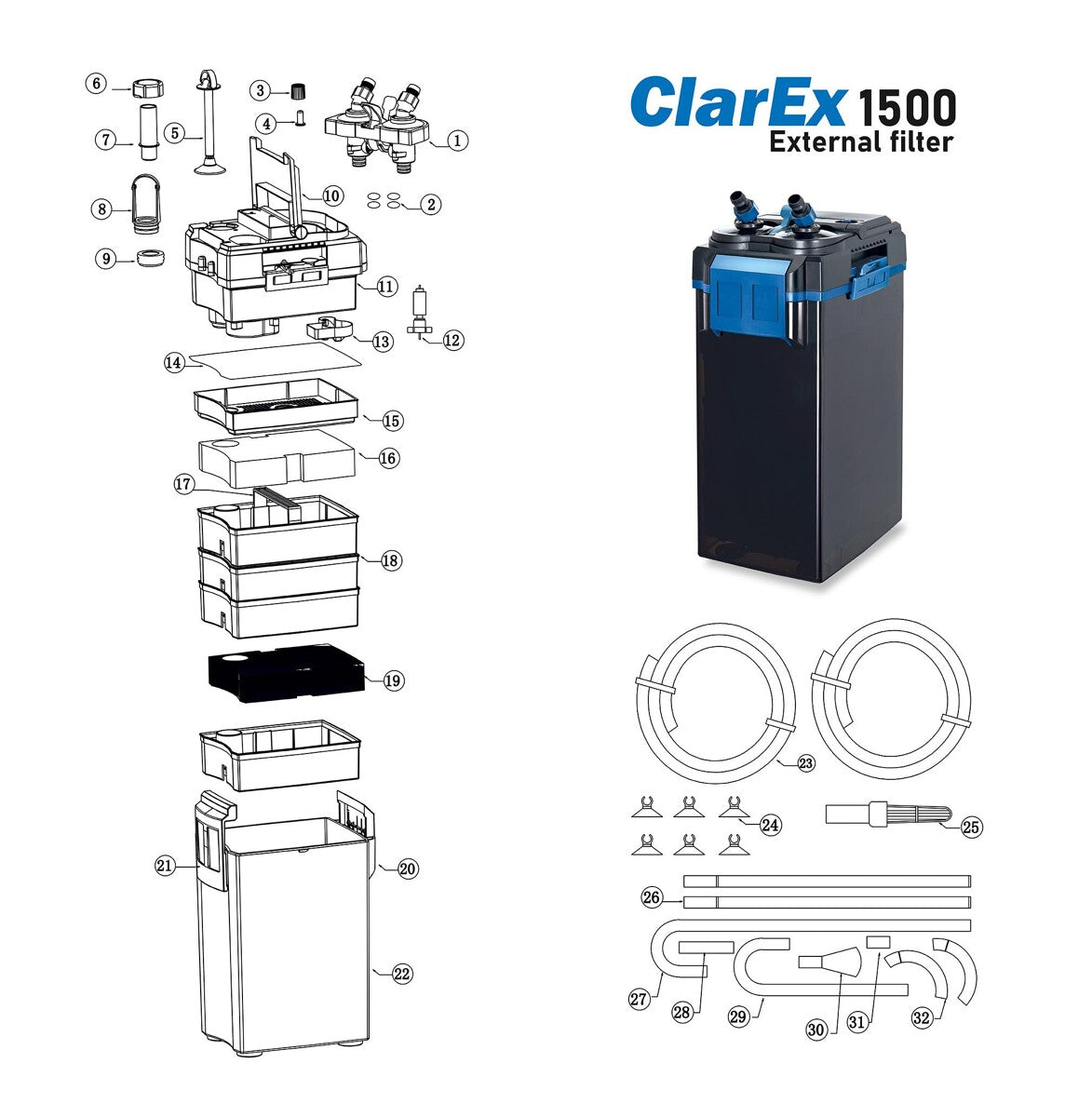 Filtru extern pentru acvariu ClarEx 1000