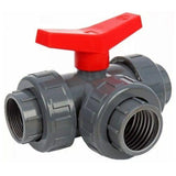 Robinet cu bilă PVC cu 3 căi 50mm orificiu T