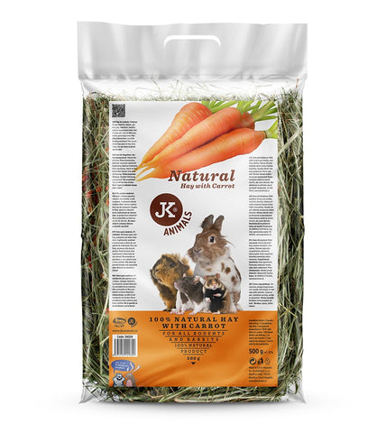 Fân natural cu morcov, așternut pentru rozătoare