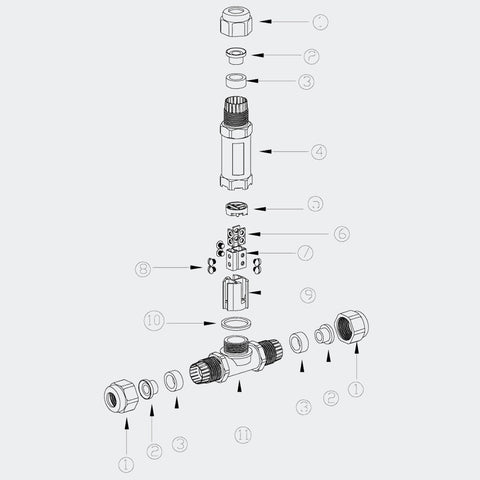 Cablu T-Y-conector manșon 230V 0.5-4mm2 M2O * 1.5 Plug, racord 10-14 mm