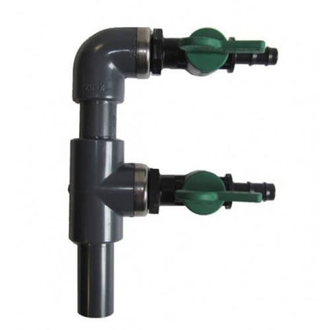 Conexiune de aer cu 2 ieșiri de 20 mm, 9 mm - Robineti si distribuitoare inox iazuri-acvarii.ro