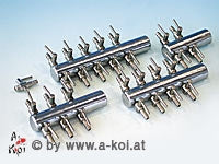 Distribuitor Aer crom 8-ieșiri - Pietre de aerare, robineti aerare iazuri-acvarii.ro