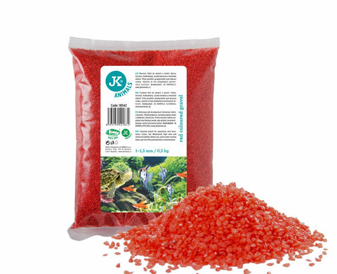 Pietriș colorat culoare roșie -0,5kg 1-1,5mm - Substrat acvariu iazuri-acvarii.ro